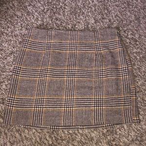 Forever 21 Brown and Mustard Yellow Mini Skirt